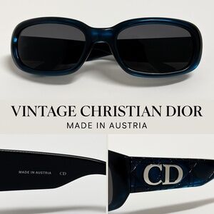 Christian Dior. Rare Vintage sunglasses. Beautiful Deep Marbled Blue.